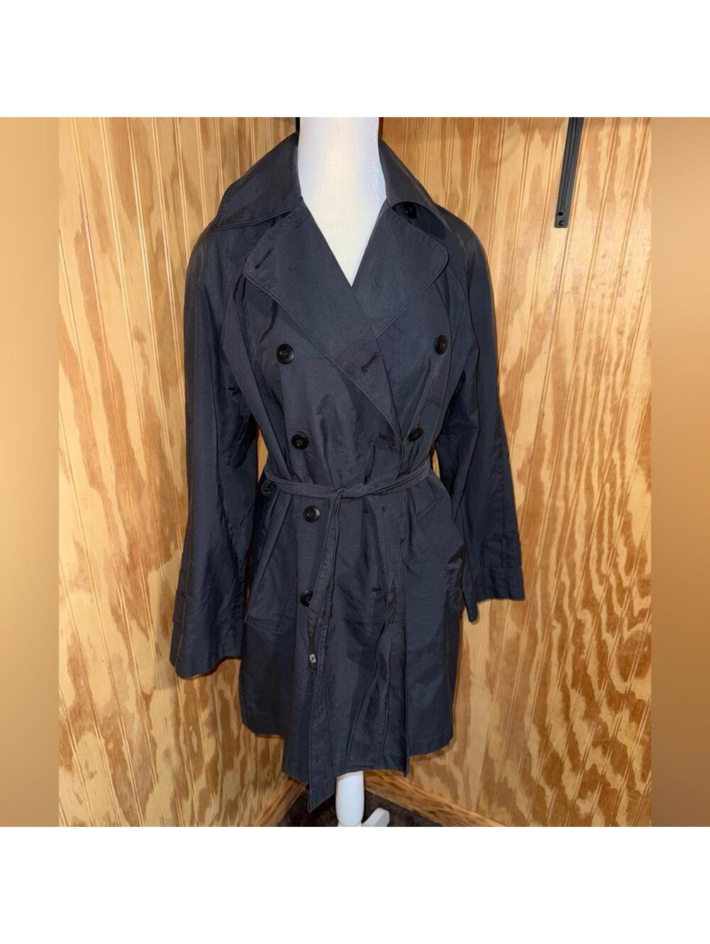 Vintage Y2K London Fog Charcoal Double-Breasted Trench Coat